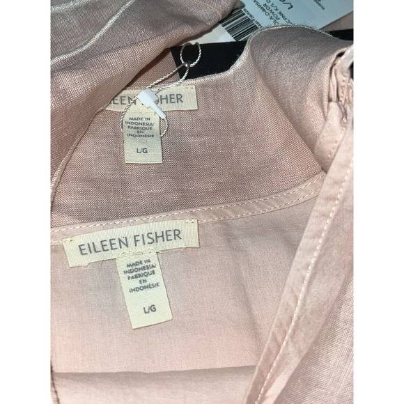 Eileen Fisher Organic Handkerchief Linen Powder Pink Tank Dress W/Slip $248 - Picture 9 of 14